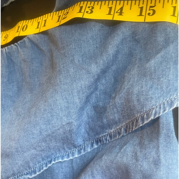 Chambray, denim, halter tie top, Blue, Small - Picture 5 of 10